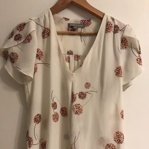 Cream floral blouse